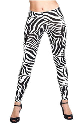 Zebra Print Zebra Print Leggings For Women 8-10 - Dropwear